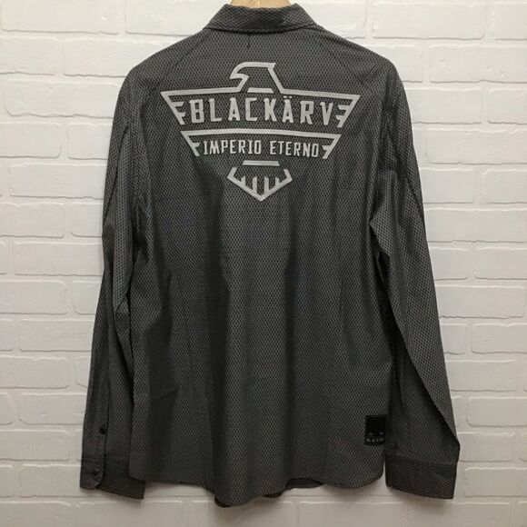 BLACKARV Men’s Grey 100% Cotton Button Down Shirt | Designer XXL Long Sleeve - Picture 13 of 15